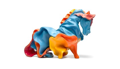 Fototapeta premium Horse colorful fabric isolated on white background, clipping path included