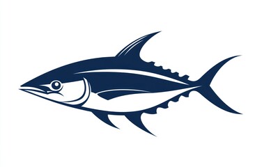 Fototapeta premium Stylized blue tuna illustration, isolated on white.