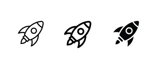 Fototapeta premium Rocket icon. Rocket launched icon vector