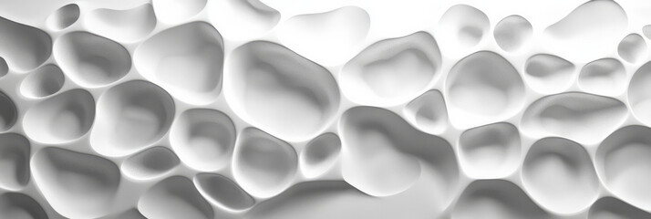 3D white background with abstract shapes, generative AI