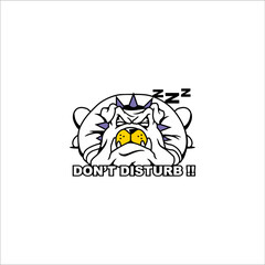A sleeping bulldog with the words dont disturb written on it 