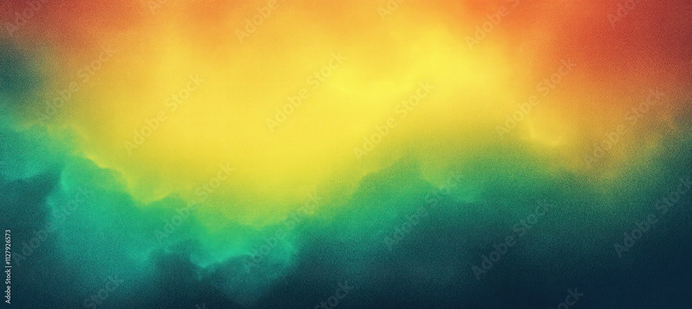 Poster abstract vibrant teal yellow gradient background soft blended texture calm light graphic design