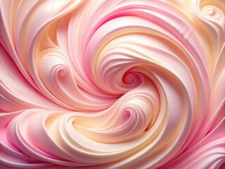 Obraz premium Delicate pink and cream curves flow in an artistic pattern, ideal for abstract food photography backgrounds.