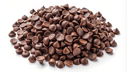 A generous pile of dark chocolate morsels, perfect for baking delicious treats and satisfying sweet cravings