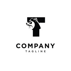 Letter T Ferret Logo Icon Vector