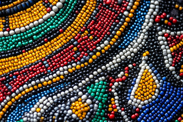 Zulu Beadwork Pattern: Colorful African Textile Design