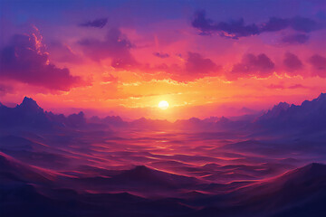 Fototapeta premium A peaceful image of a serene desert landscape