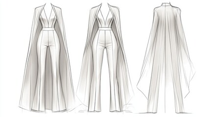 Ultra detailed, photorealistic fashion design sketch of a structured midi dress with a boat neckline