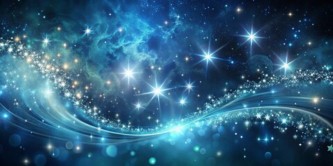 Obraz premium Celestial Swirl A Stunning Galaxy of Sparkling Stars and Cosmic Dust Trails Across a Dark Blue Night Sky