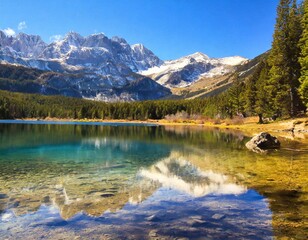 Crystal-Clear Alpine Lakes: Pristine Mountain Reflections