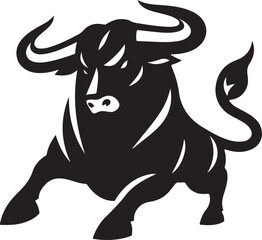  Bulls  horns silhouette vector art with white background, Bulls vector illustration design