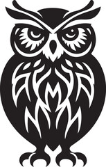 Owl Silhouette vector, Standing Owl vector, Owl line art