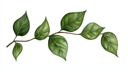 Fototapeta premium Nature art studio watercolor illustration of green leaves