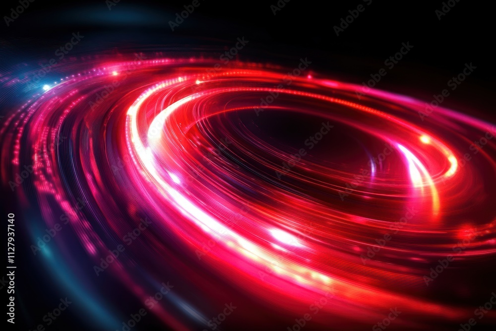 Aufkleber Dynamic Red Light Trails Abstract Composition