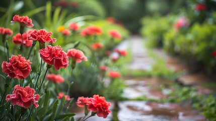 red tulips in the garden