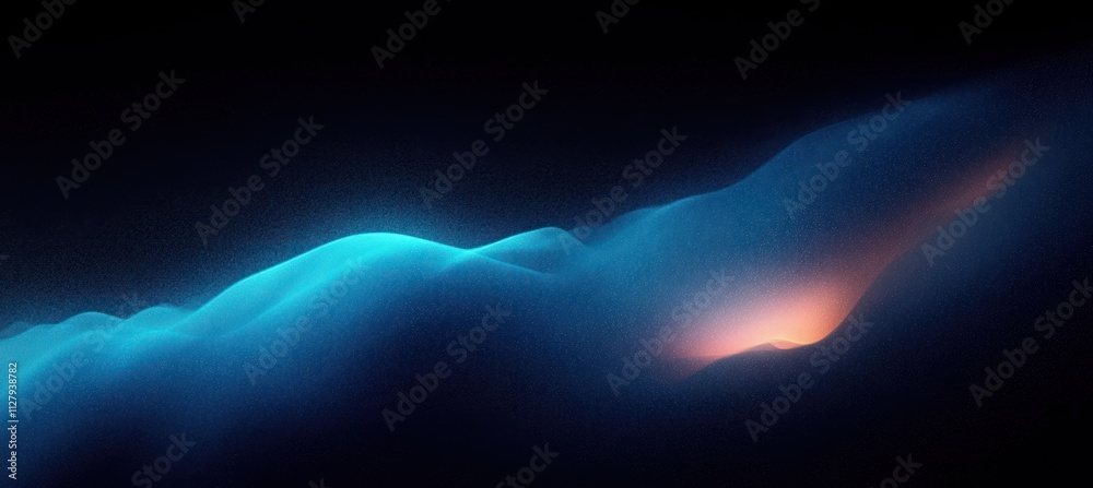 Aufkleber ethereal dreamy abstract gradient soft glowing light effects blue to teal background