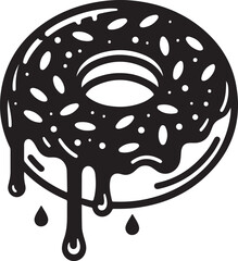 Donut vector illustration, Donuts silhouette vector, Donut line art vector