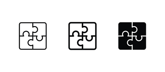 Puzzle pieces icon set vector	