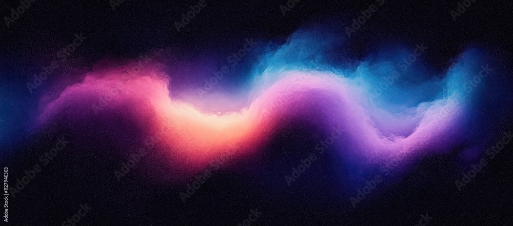 Poster vibrant abstract gradient background in dark purple blue and black with glowing noise texture and dr