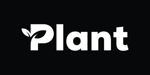 Fototapeta premium Plant typography lettering logo design vector graphic