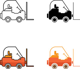 forklift heavy lifting equipment icon
