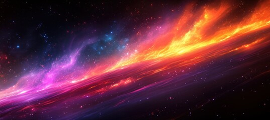 Obraz premium Abstract Neon Glow Background with Purple Pink Orange Light and Black Texture for Wallpaper Poster Design