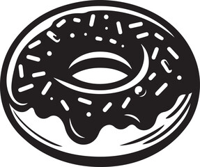 Donut vector illustration, Donuts silhouette vector, Donut line art vector
