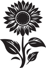 Black Sunflower vector, Sunflower silhouette vector illustration