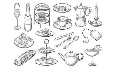 Sparkling Afternoon Tea Handdrawn Collection