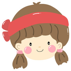Cute little girl and her friends clip art set