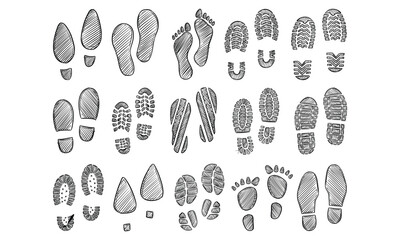 Human Footprints Handdrawn Collection