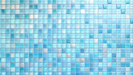 Aqua Blue Square Tile Mosaic Wall Texture Background
