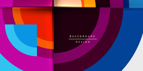 Obraz premium Circle and semi circle geometric background. Vector Illustration For Wallpaper, Banner, Background, Card, Book Illustration, landing page