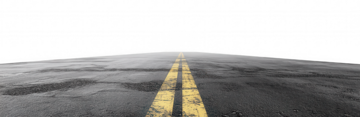 Endless Asphalt Road Vanishing Into Darkness