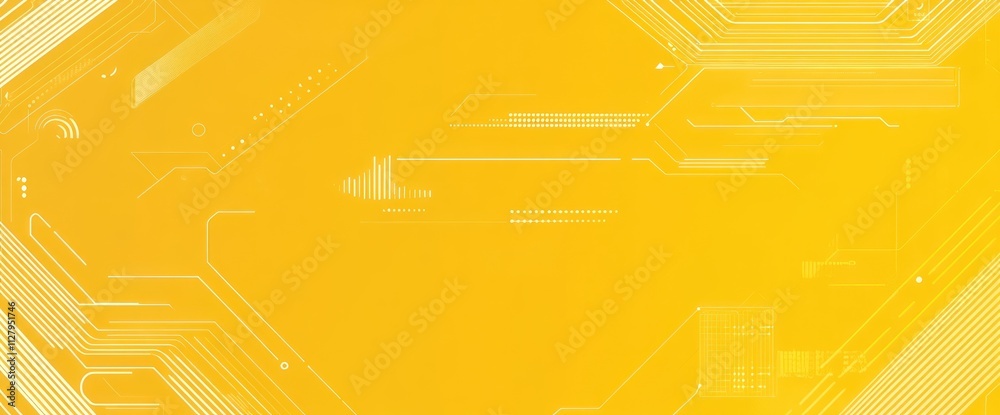 Poster abstract yellow circuit board texture background.
