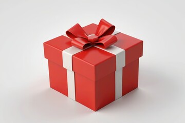 Obraz premium there is a red gift box with a white ribbon and a bow