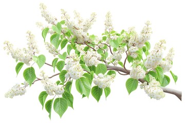 Fototapeta premium White jasmine tree isolated on white background with clipping path.
