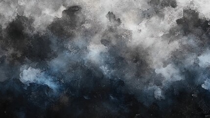 Abstract black watercolor background with brush strokes and soft shapes 