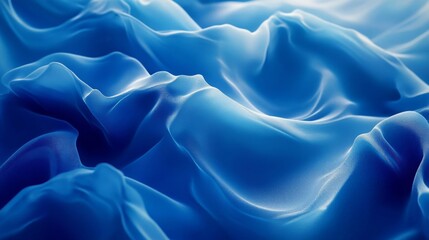 Obraz premium Abstract Blue Fabric Draped Softly In Waves