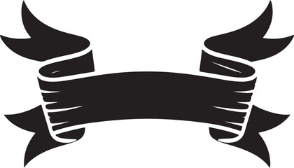 Ribbon silhouette vector illustration, Ribbon or bow vector line art
