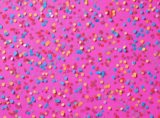 Colorful Confetti Celebration Pink Background Illustration