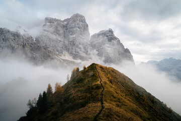 clouds over the mountains
