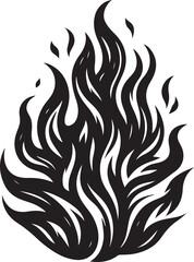 Black Fire Flame vector, Fire Flame line art, Fire Flame silhouette vector illustration © Hai