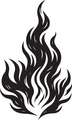 Black Fire Flame vector, Fire Flame line art, Fire Flame silhouette vector illustration