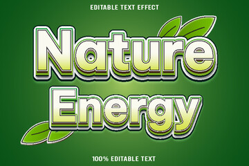 Nature Energy editable text effect 3d emboss cartoon style