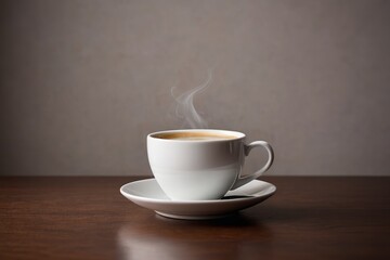 there is a cup of coffee on a saucer on a table