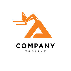 Letter A Forklift Logo Icon Vector