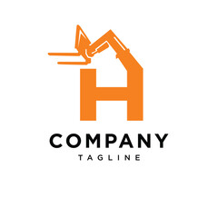 Letter H Forklift Logo Icon Vector