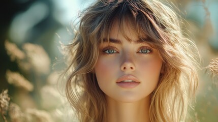 Fototapeta premium Smiling Middle-Aged Woman in Natural Light Beauty Portrait
