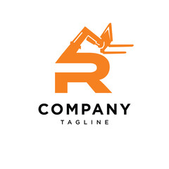 Letter R Forklift Logo Icon Vector